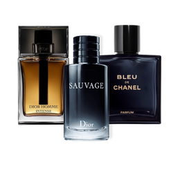 Paquete de 3 perfumes: Sauvage Dior, Bleu de Chanel, Dior Homme Intense (Eau de Parfum)